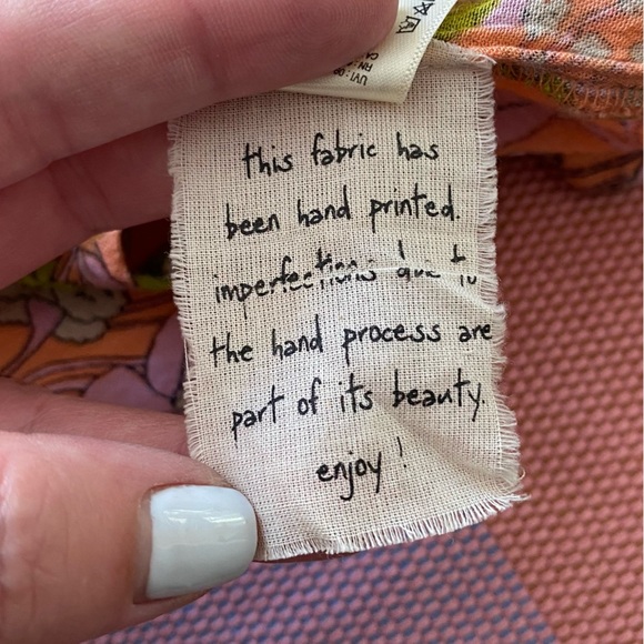 Free People Orange Floral Wide Leg Aloha Jumpsuit M - Picture 14 of 16